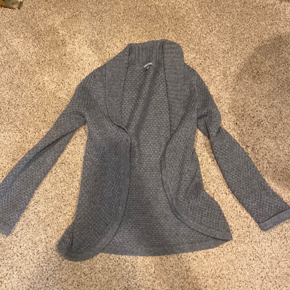 Gray cardigan sweater